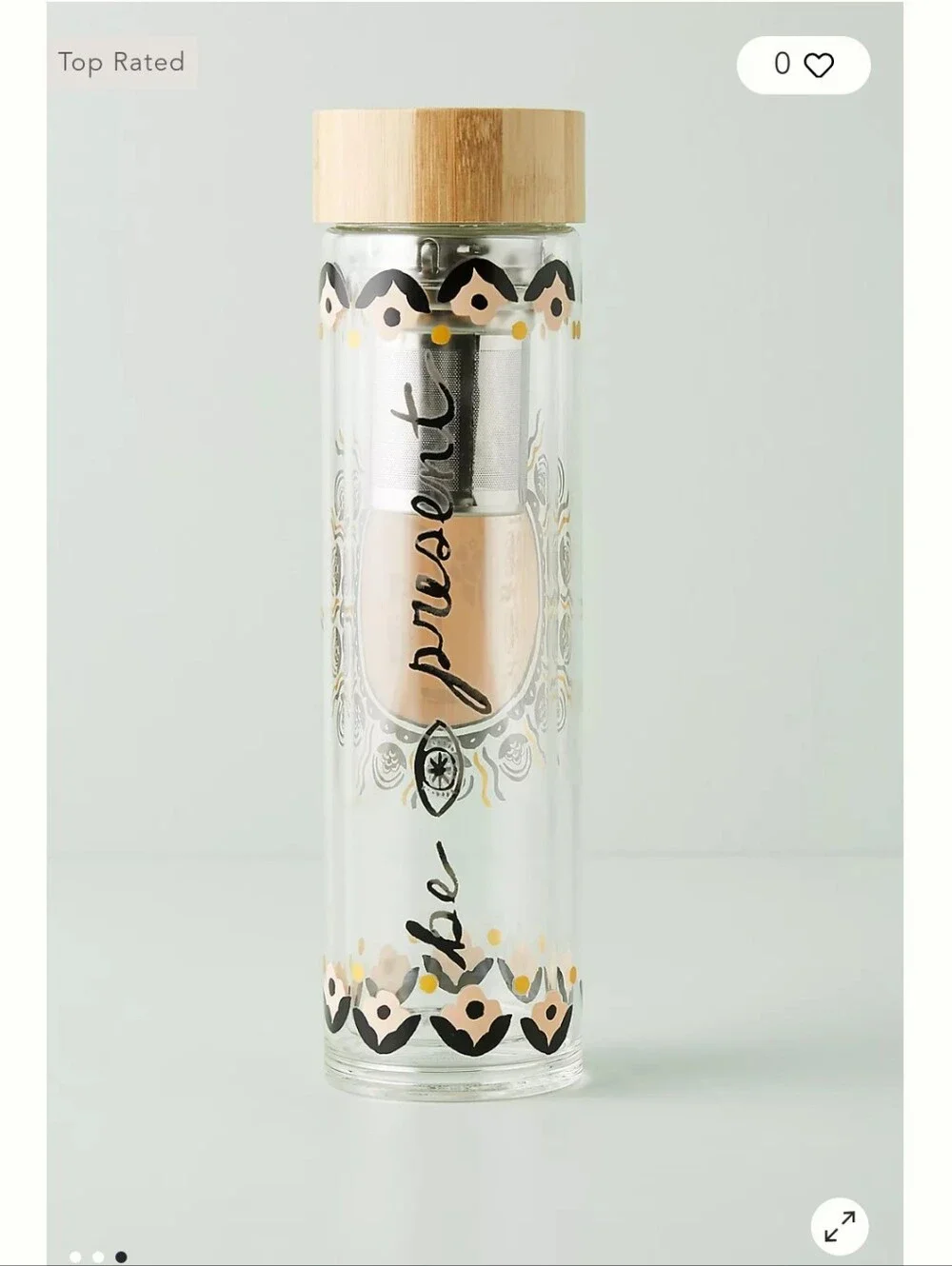 NWT Anthropologie Glass Infuser Bottle